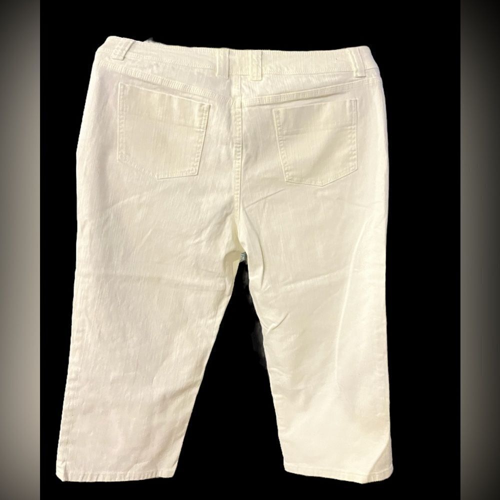 LIZ & CO CROPPED JEANS WOMENS SIZE 16 STRETCH CREAM